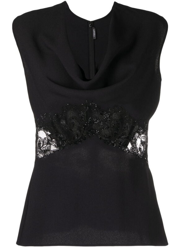 Versace  lace-panelled sleeveless top