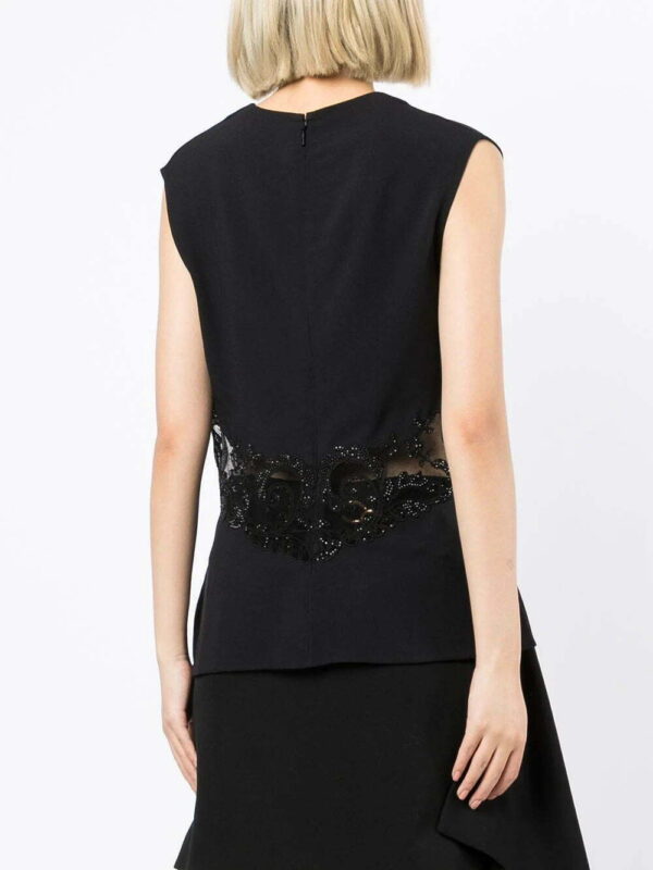 Versace  lace-panelled sleeveless top - Image 4
