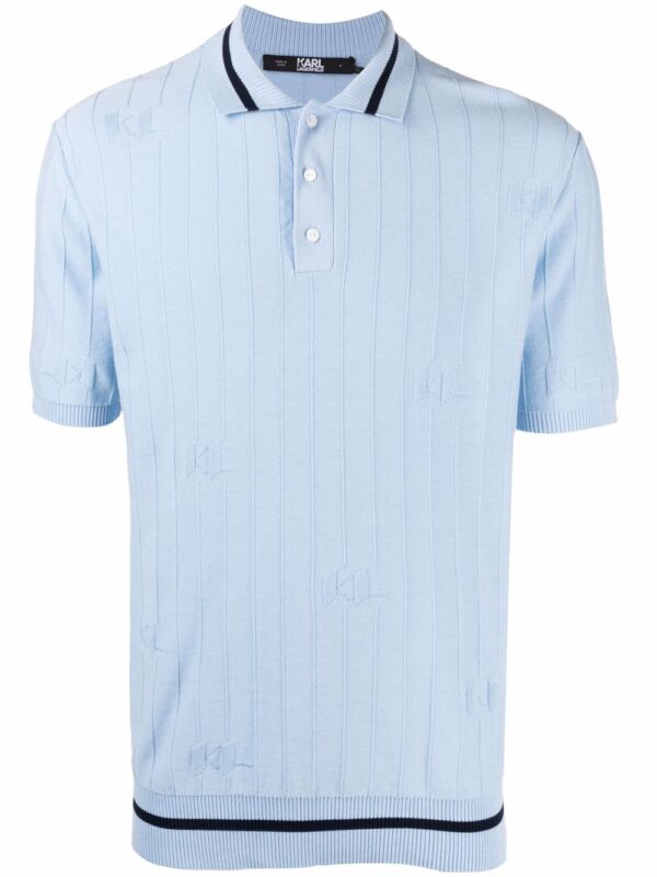 Karl Lagerfeld stripe-trim polo shirt