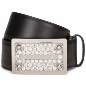 Dolce & gabbana  crystal-detail buckle belt