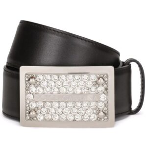 Dolce & gabbana  crystal-detail buckle belt