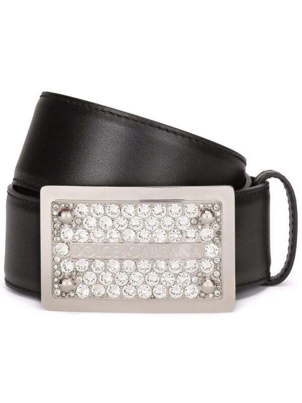 Dolce & gabbana  crystal-detail buckle belt