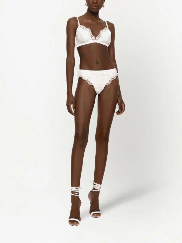 Dolce & Gabbana  lace-detail satin thong - Image 2