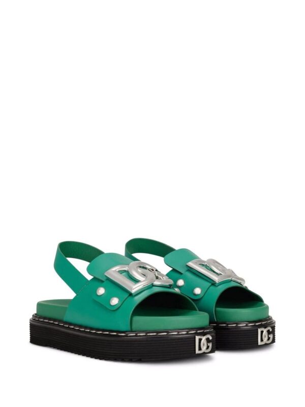 Dolce & gabbana  logo-plaque leather slingback sandals - Image 2