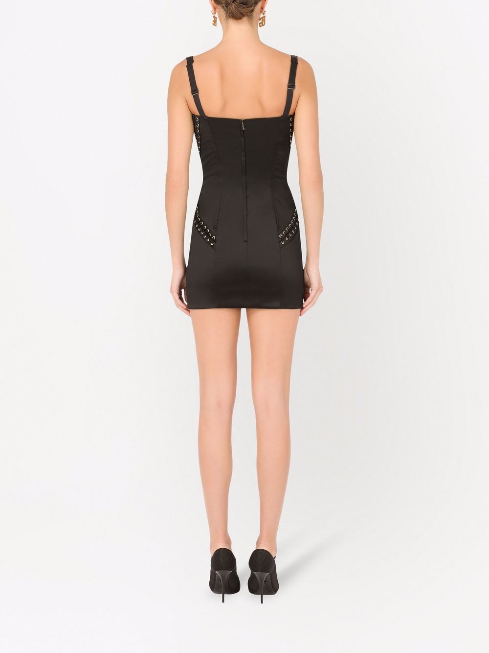 Dolce & Gabbana lace-up satin minidress - Image 4