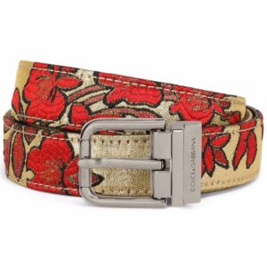 Dolce & gabbana floral-print buckle belt