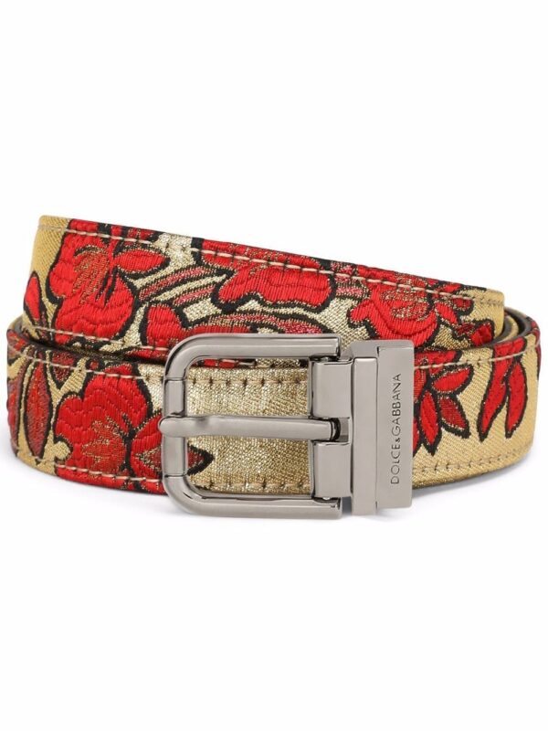 Dolce & gabbana floral-print buckle belt