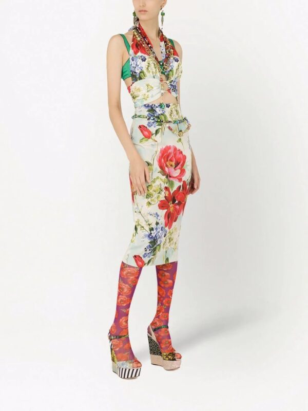 Dolce & Gabbana  floral print halterneck midi dress - Image 2