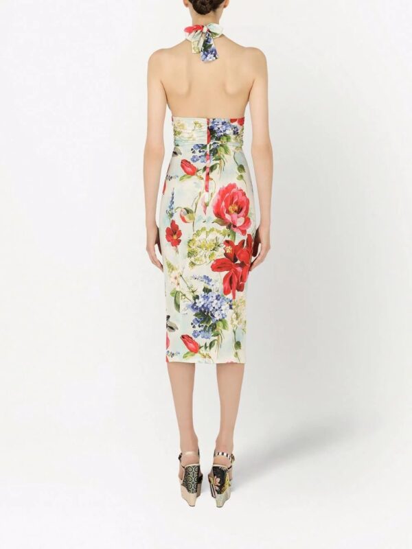 Dolce & Gabbana  floral print halterneck midi dress - Image 4