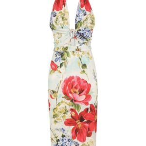 Dolce & Gabbana  floral print halterneck midi dress
