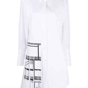 Off-White  pleated-panel shirt dress.
