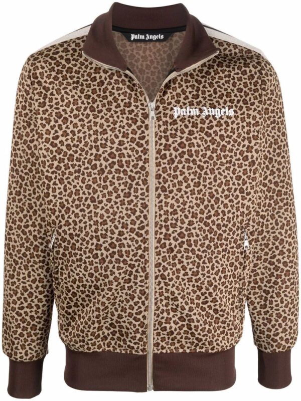 Palm Angels  leopard jacquard zipped jacket
