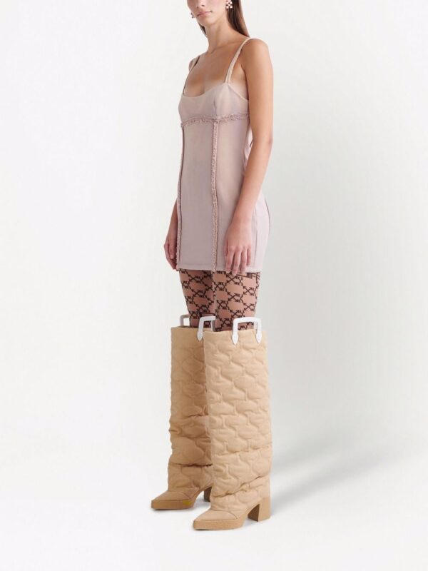 Off-White seam-detail fitted mini dress - Image 4
