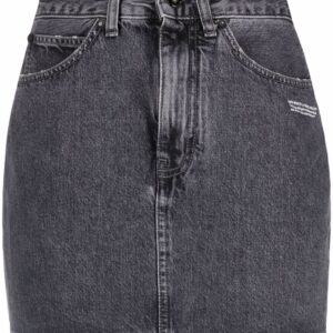 Off-White  logo-print denim skirt