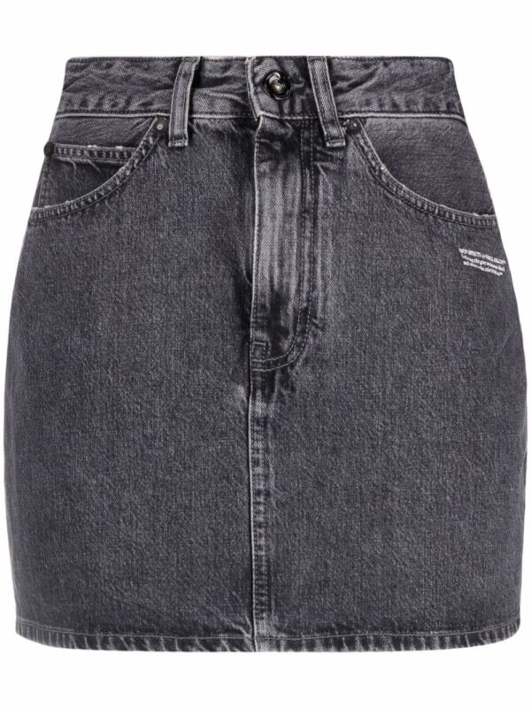 Off-White  logo-print denim skirt