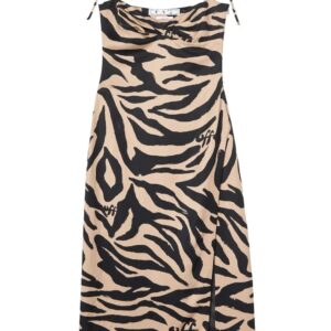 Off-White  zebra print side-slit dress