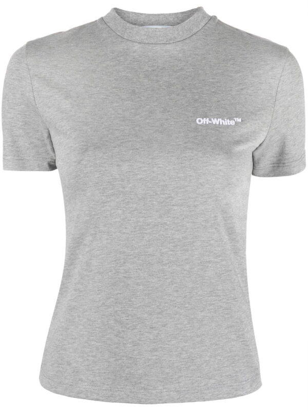 Off-White  Helvetica logo-print T-shirt