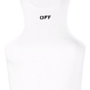 Off-White Off-Stamp ribbed crop top