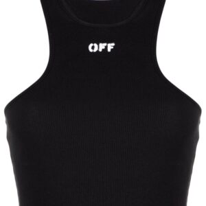 Off-White Off-Stamp ribbed crop top