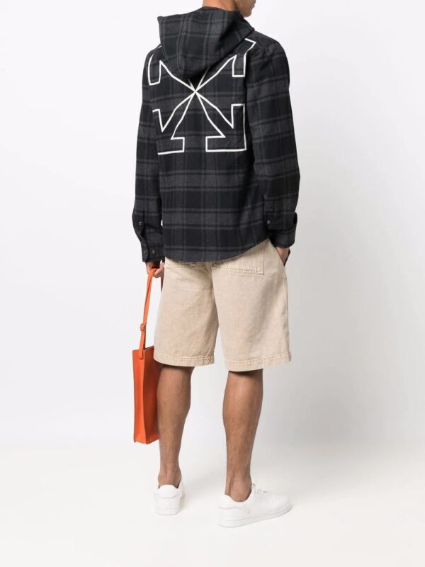 Off-white check-print hooded shirt - Image 2