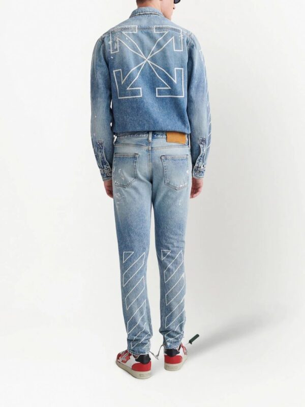Off-White  Diag-stripe distressed jeans - Image 4