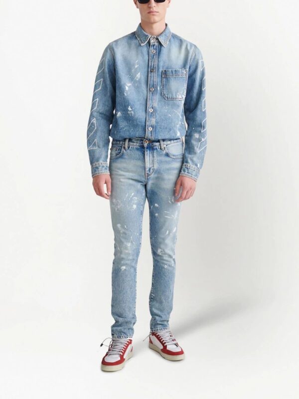 Off-White  Diag-stripe distressed jeans - Image 2