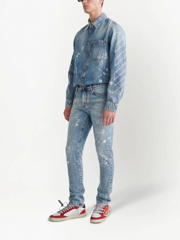 Off-White  Diag-stripe distressed jeans - Image 3