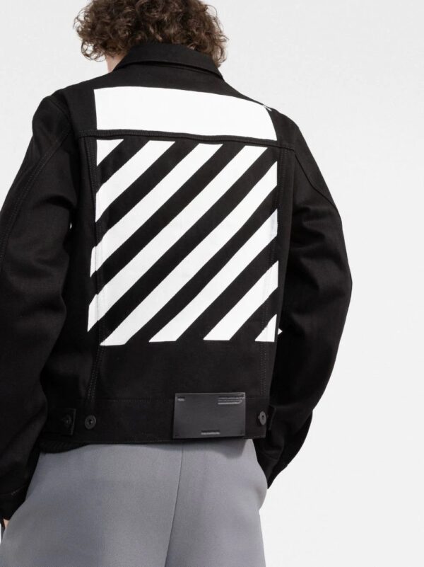Off-White  chest logo-print denim jacket - Image 3