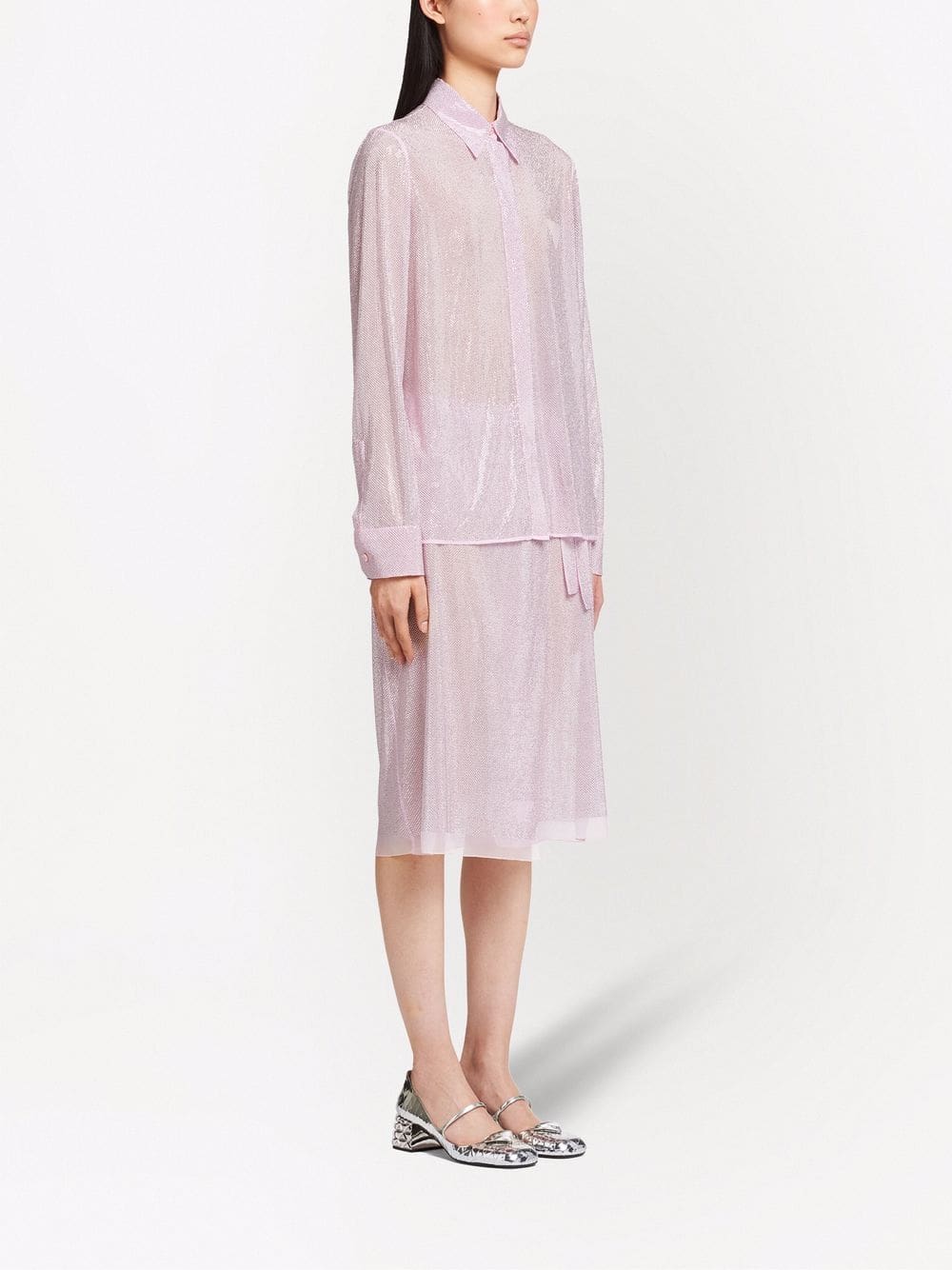 Prada rhinestone-studded silk shirt - Image 3