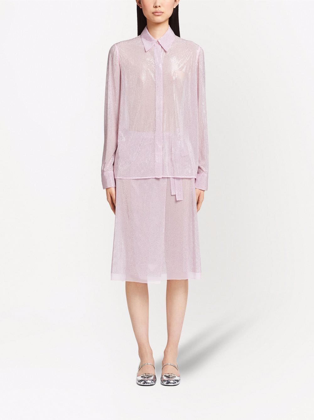 Prada rhinestone-studded silk shirt - Image 2