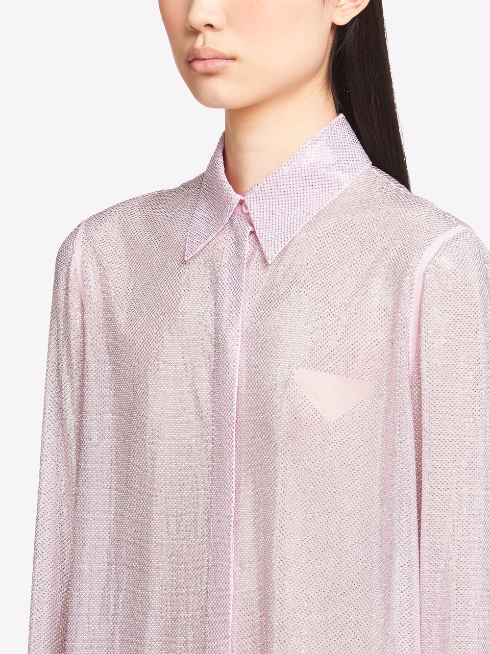 Prada rhinestone-studded silk shirt - Image 5