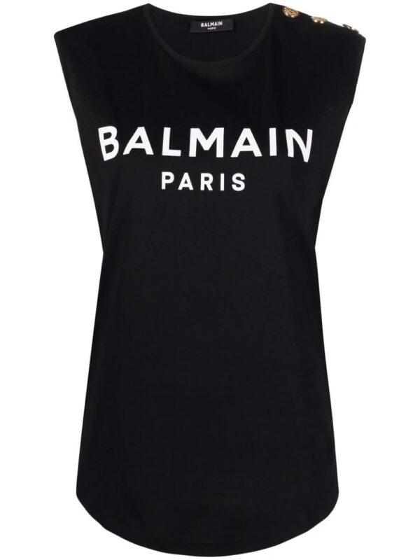 Balmain  logo-print tank top