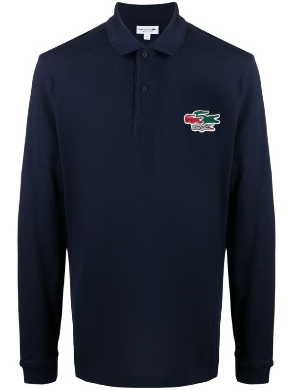 Lacoste logo-patch cotton polo shirt
