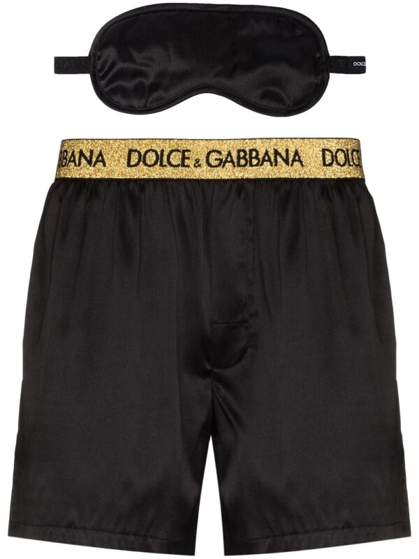 Dolce & Gabbana  logo-band silk shorts set