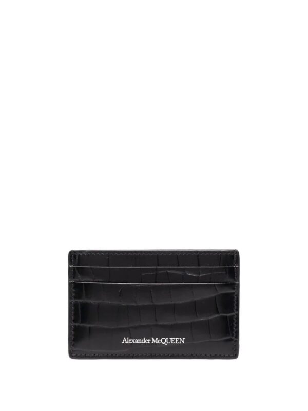 Alexander McQueen  crocodile-effect leather cardholder