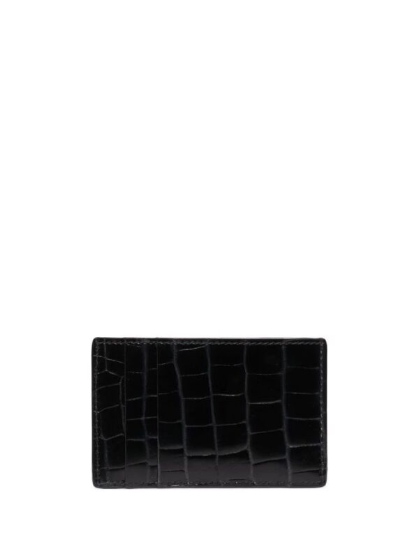 Alexander McQueen  crocodile-effect leather cardholder - Image 2