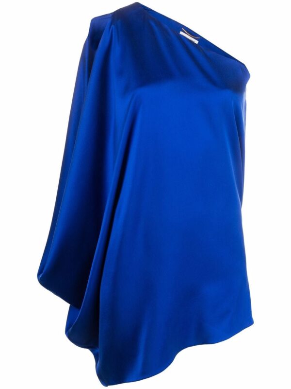 Saint Laurent one-shoulder drape-detail dress