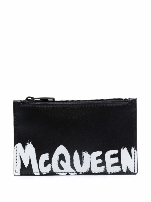 logo-print leather wallet  Made in Italy