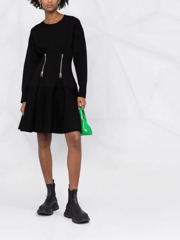 Alexander McQueen  zip-detail flared dress - Image 2