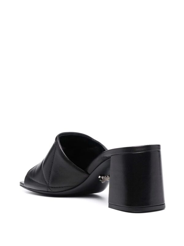 Prada  65mm logo-detail quilted leather mules - Image 3