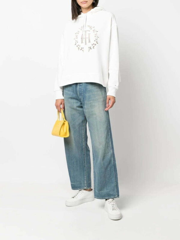 Tommy Hilfiger  laser-cut logo drawstring hoodie - Image 2