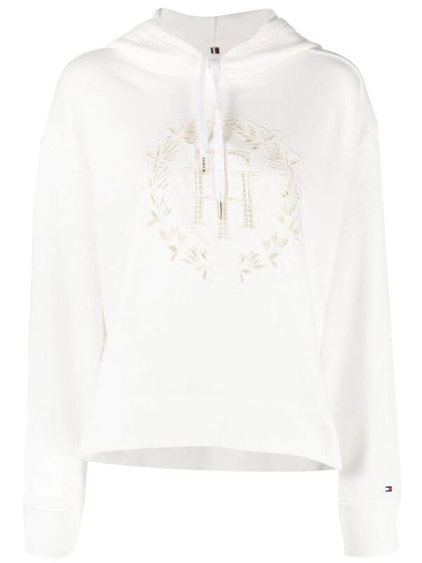 Tommy Hilfiger  laser-cut logo drawstring hoodie