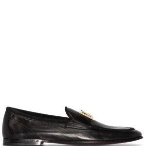 Dolce & Gabbana  Interlocking DG-plaque leather loafers