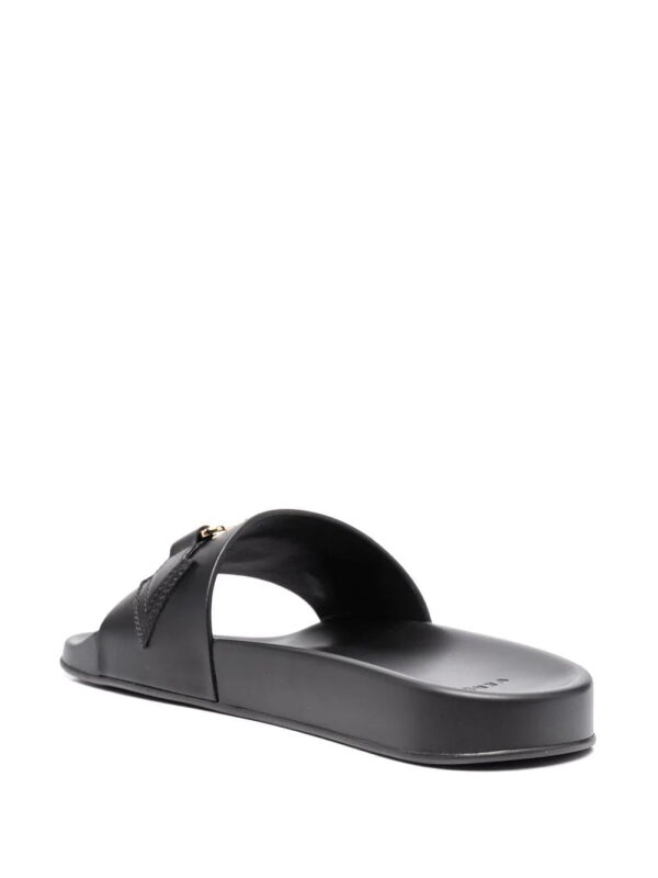 Versace  logo-plaque leather sliders - Image 3