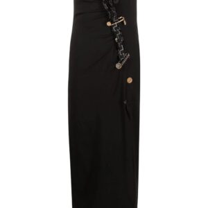 Versace Safety-Pin Greca trim dress