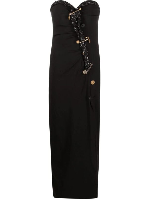 Versace  Safety-Pin Greca trim dress