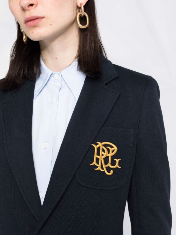 Polo Ralph Lauren  embroidered-monogram double-knit blazer - Image 3