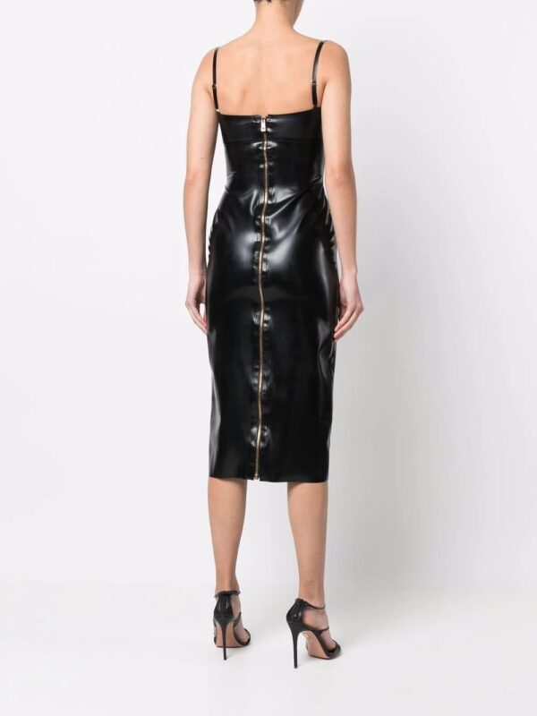 Versace  Medusa latex midi dress - Image 4