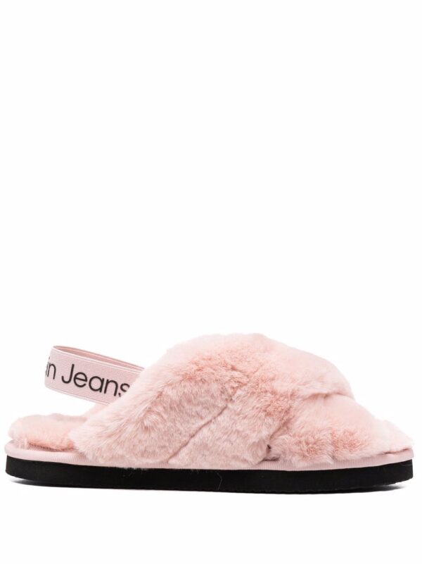 Calvin Klein  faux fur open-toe sandals