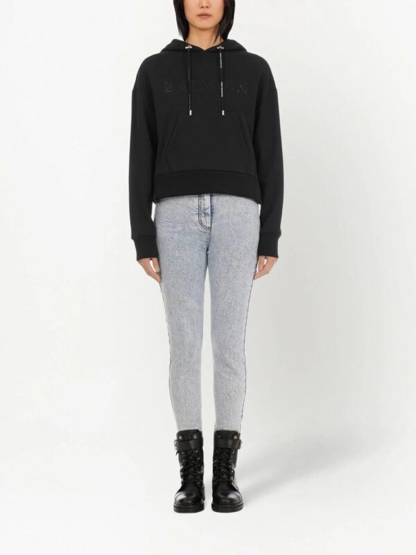 Balmain  rhinestone cotton hoodie - Image 3